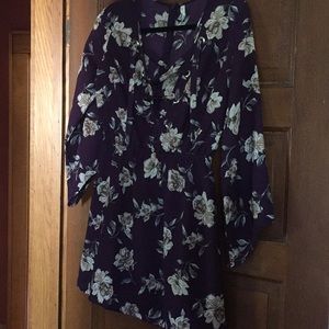 Flowered Purple lace up tunic dress💜